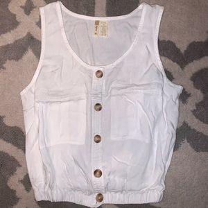 Button Down White Tank Top